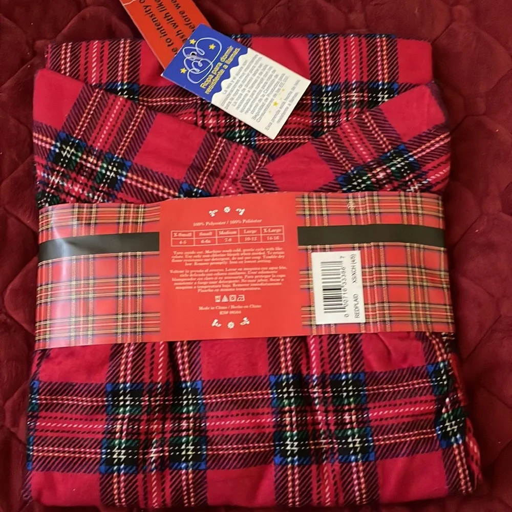 2 pcs LANZ plaid psi jams set girls XS (4/5)